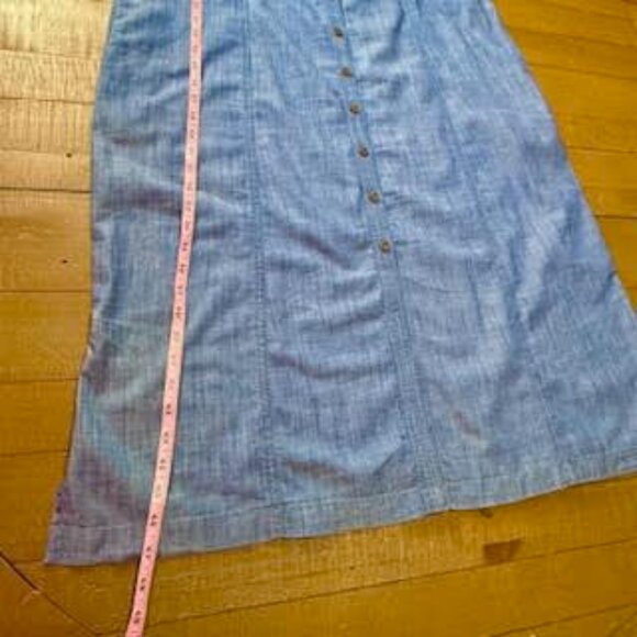 Talbots Chambray Denim Shirt Dress Sleeveless Button Front Belted Women’s 16 - Picture 9 of 11